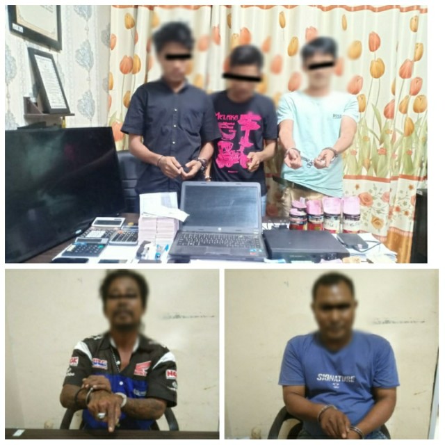 Lima Pemain Judi Togel Diamankan Reskrim Polres Meranti
