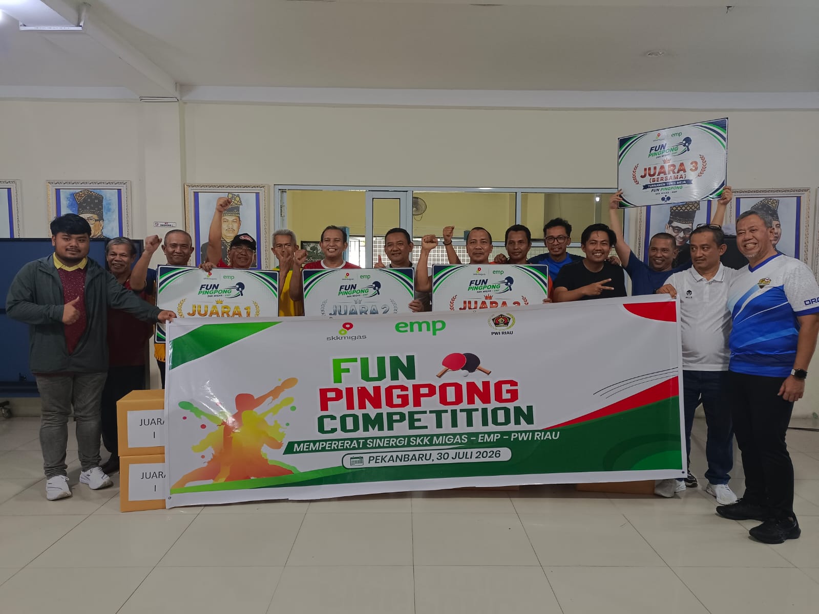 Fun Pingpong Competition Perkuat Kemitraan PWI Riau, SKK Migas dan EMP