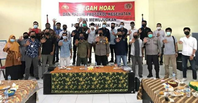 Dukung Kepolisian Menangani Pandemi Covid-19, Kapolres Meranti Ajak Wartawan Perangi Hoax