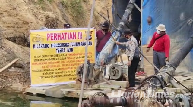 Polsek Singhil Kembali Mengganas Musnahkan Rakit PETI di Tanjung Pauh