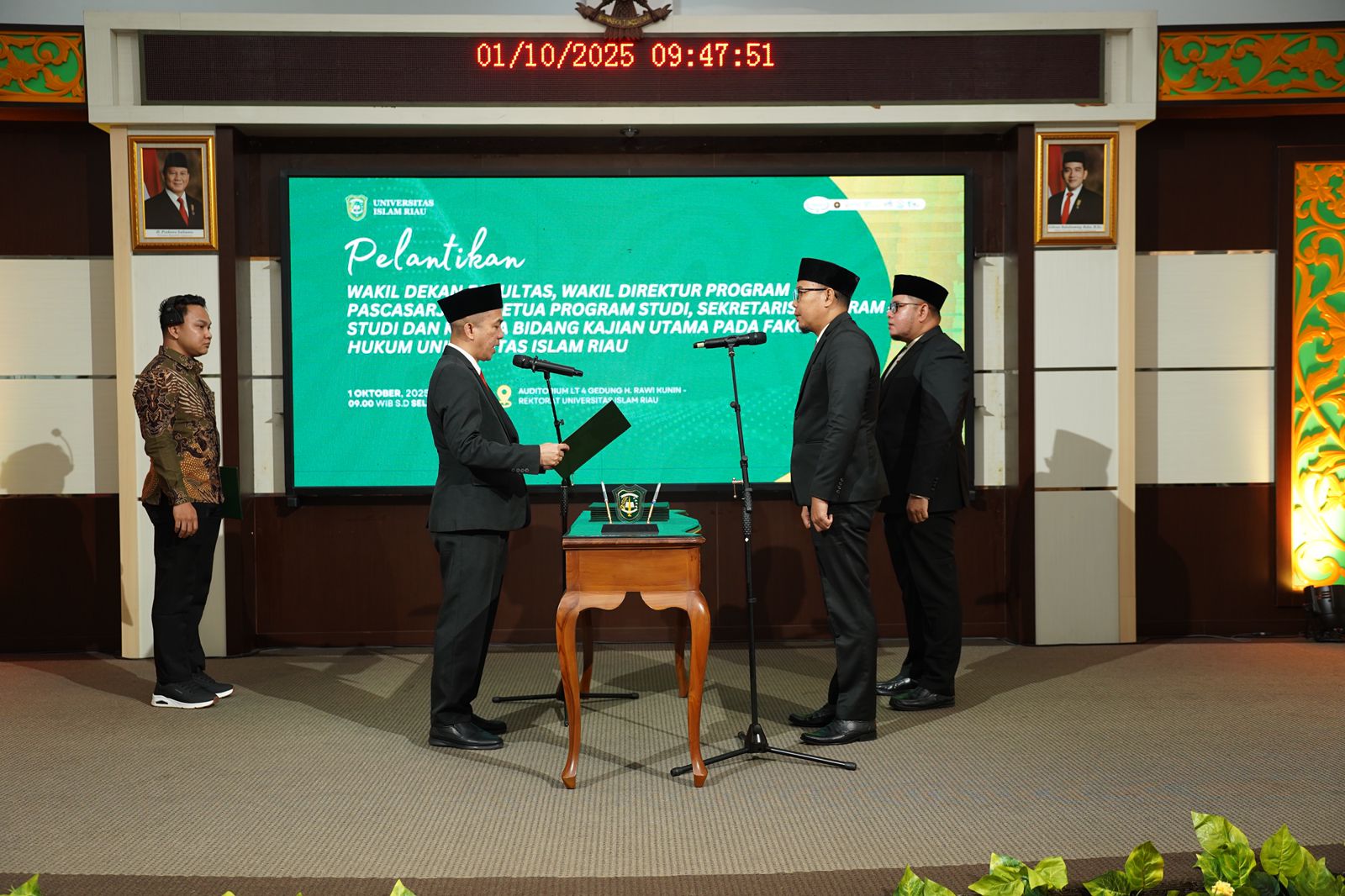 Lantik Pejabat Stuktural di Lingkungan Kampus UIR, Assoc Prof Dr Admiral: Niatkan Tugas Pokok dengan Rasa Tanggung Jawab