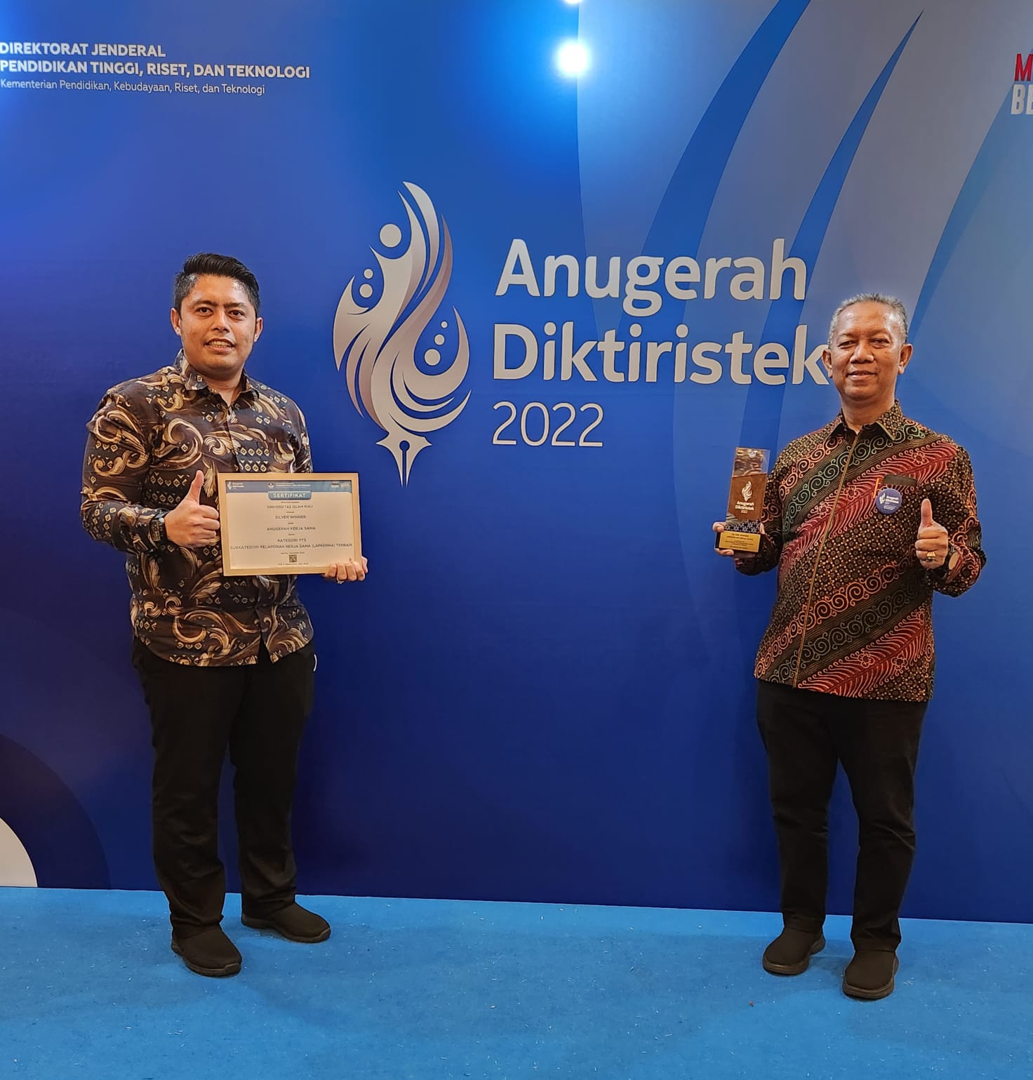 Anugerah Diktiristek 2022, UIR Raih Silver Winner dan PTS Pelaporan Kerjasama Terbaik