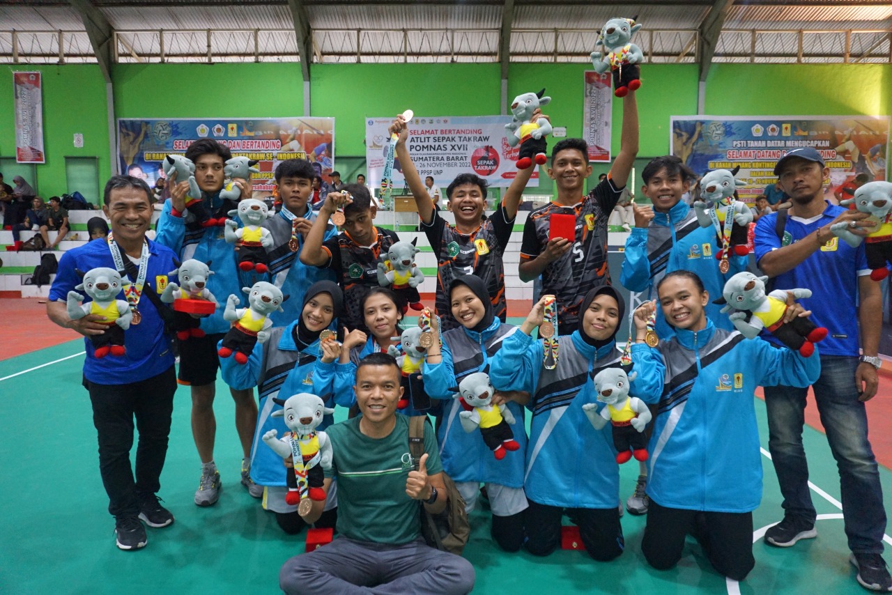 Di Perkuat Mahasiswa/i Unilak, Tim Sepak Takraw Riau Meraih Perunggu di Nomor Quadran