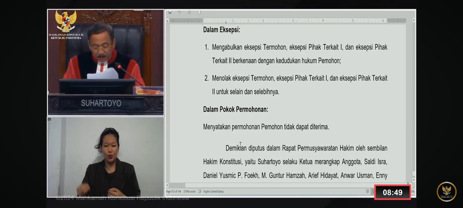 Syarat Formil tak Terpenuhi, Perkara Sengketa Hasil Pemilihan Bupati dan Wakil Bupati Siak Digugurkan