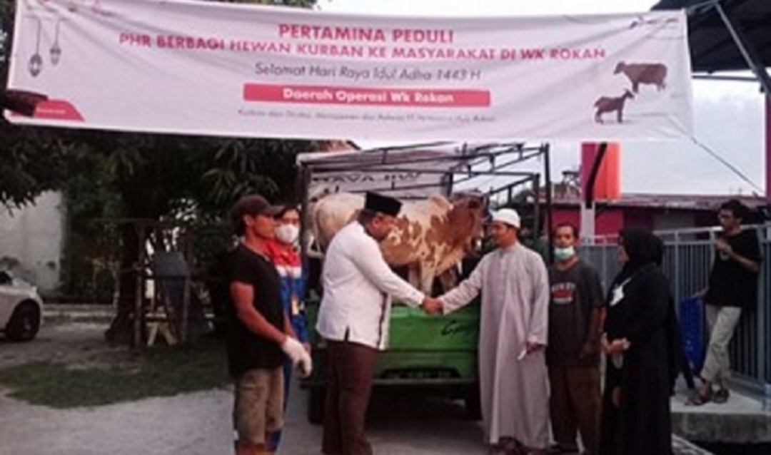 Keluarga Besar PHR WK Rokan  Salurkan 216 Hewan Kurban