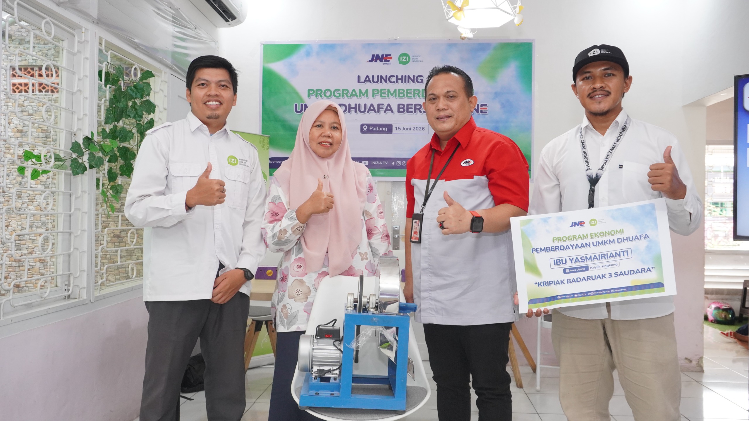 IZI Sumbar dan JNE Luncurkan Program Pemberdayaan UMKM Dhuafa