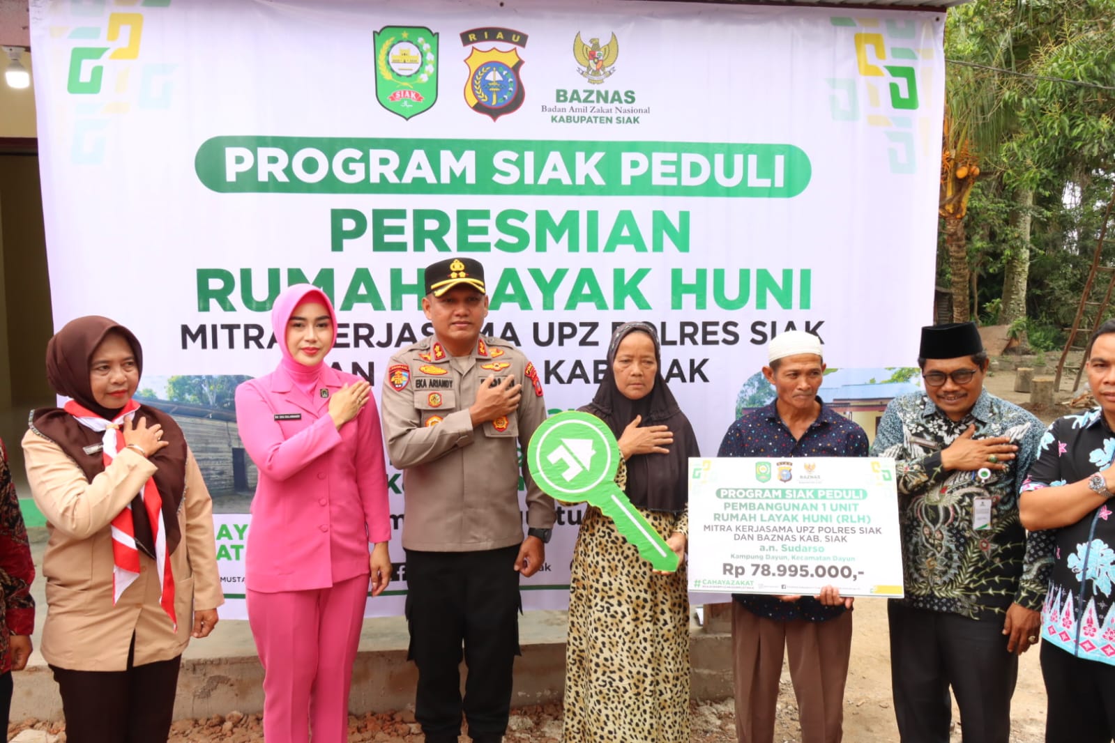 Polres Siak dan Baznas Resmikan RLH Program Siak Peduli di Dayun