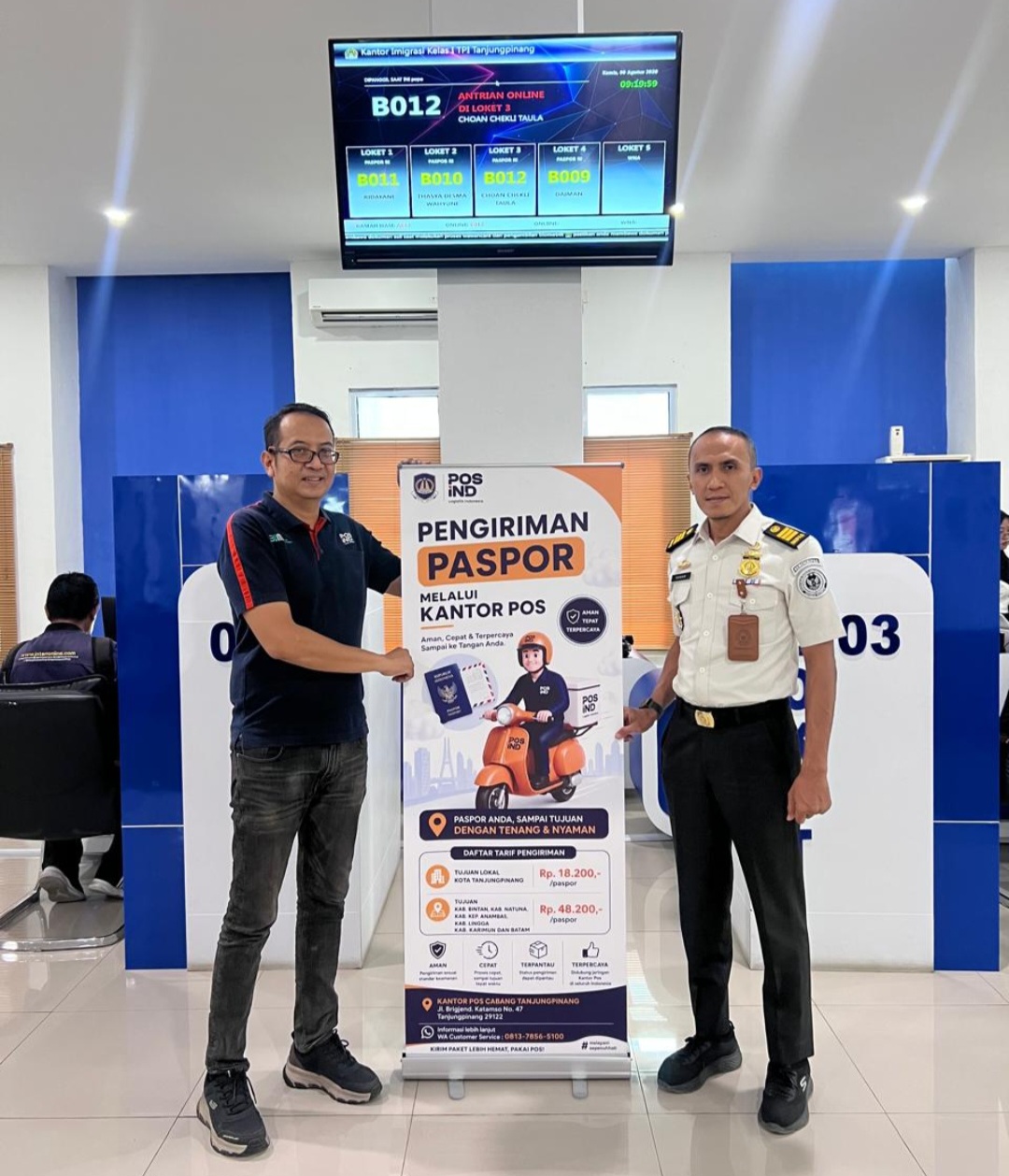 Imigrasi Tanjungpinang Gandeng PT Pos Indonesia Hadirkan Layanan Antar Paspor IDEPAS