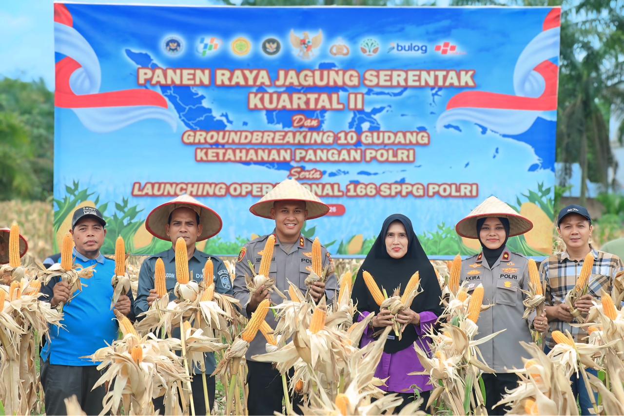 Perkuat Ketahanan Pangan. Polres Siak Kelola 93,6 Hektar Lahan Jagung
