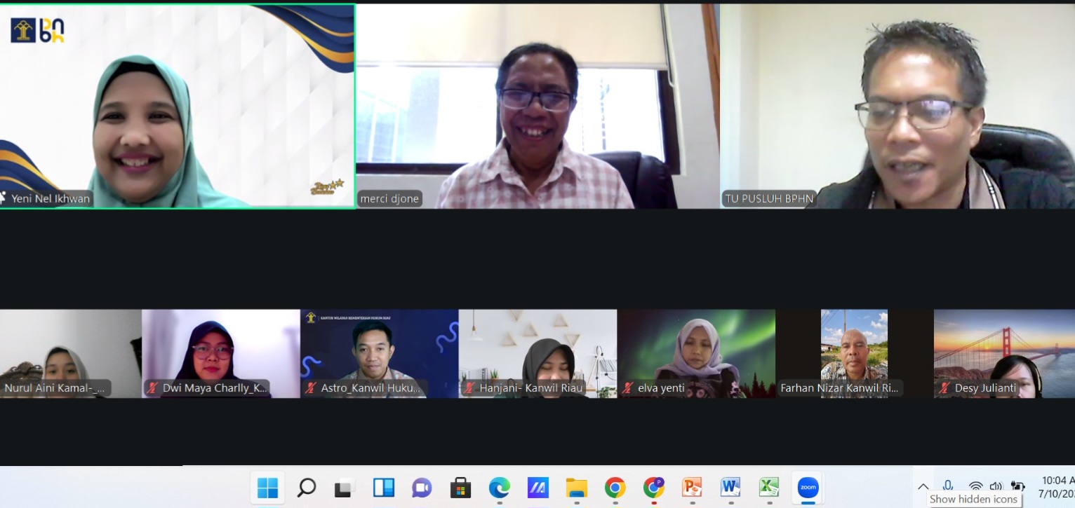 Rapat BPHN, Kanwil Kemenkum Riau Paparkan Praktik Baik Pembinaan Posbankum