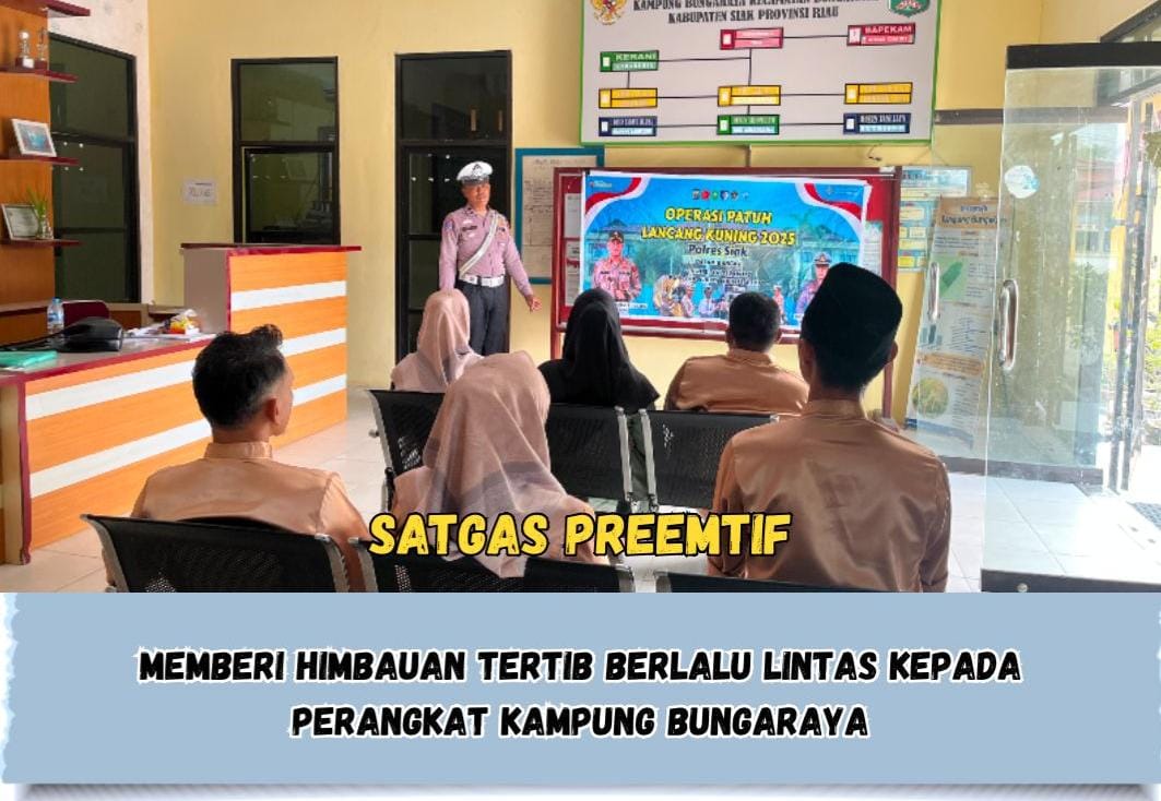 Rangkaian Ops Patuh LK 2025, Satlantas Polres Siak Laksanakan Binluh ke Perangkat Kampung Bungaraya