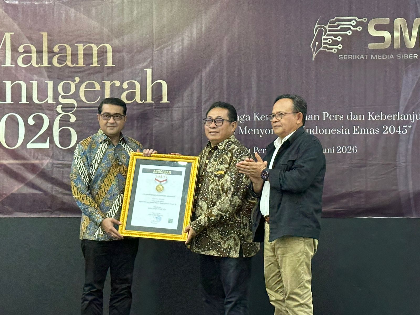 16 Tokoh Terima Anugerah SMSI 2026, Ketum SMSI Firdaus: Pers Merdeka Kunci Demokrasi Sehat