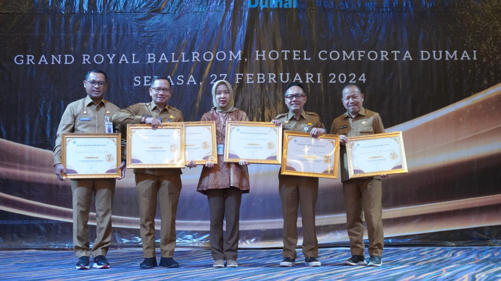 Pemkab Rohi Terima Piagam Penghargaan Terbaik  dari KPPN Dumai