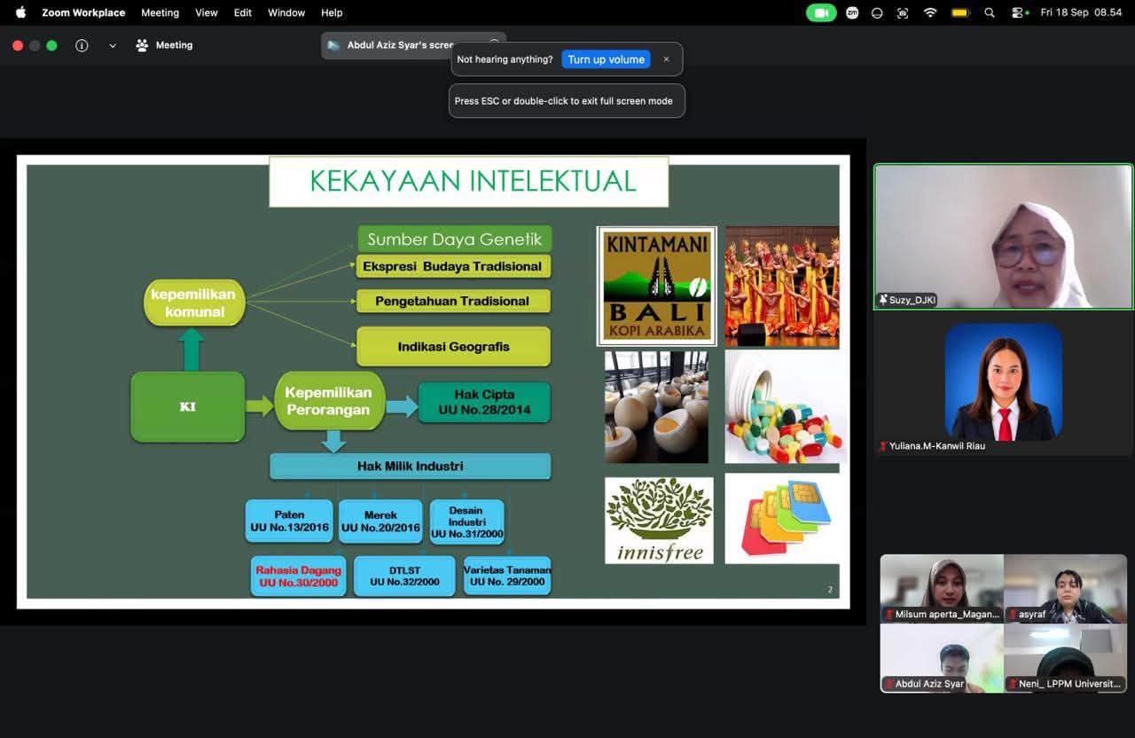 Kanwil Kemenkum Riau Perkuat Pemahaman Pelindungan Rahasia Dagang