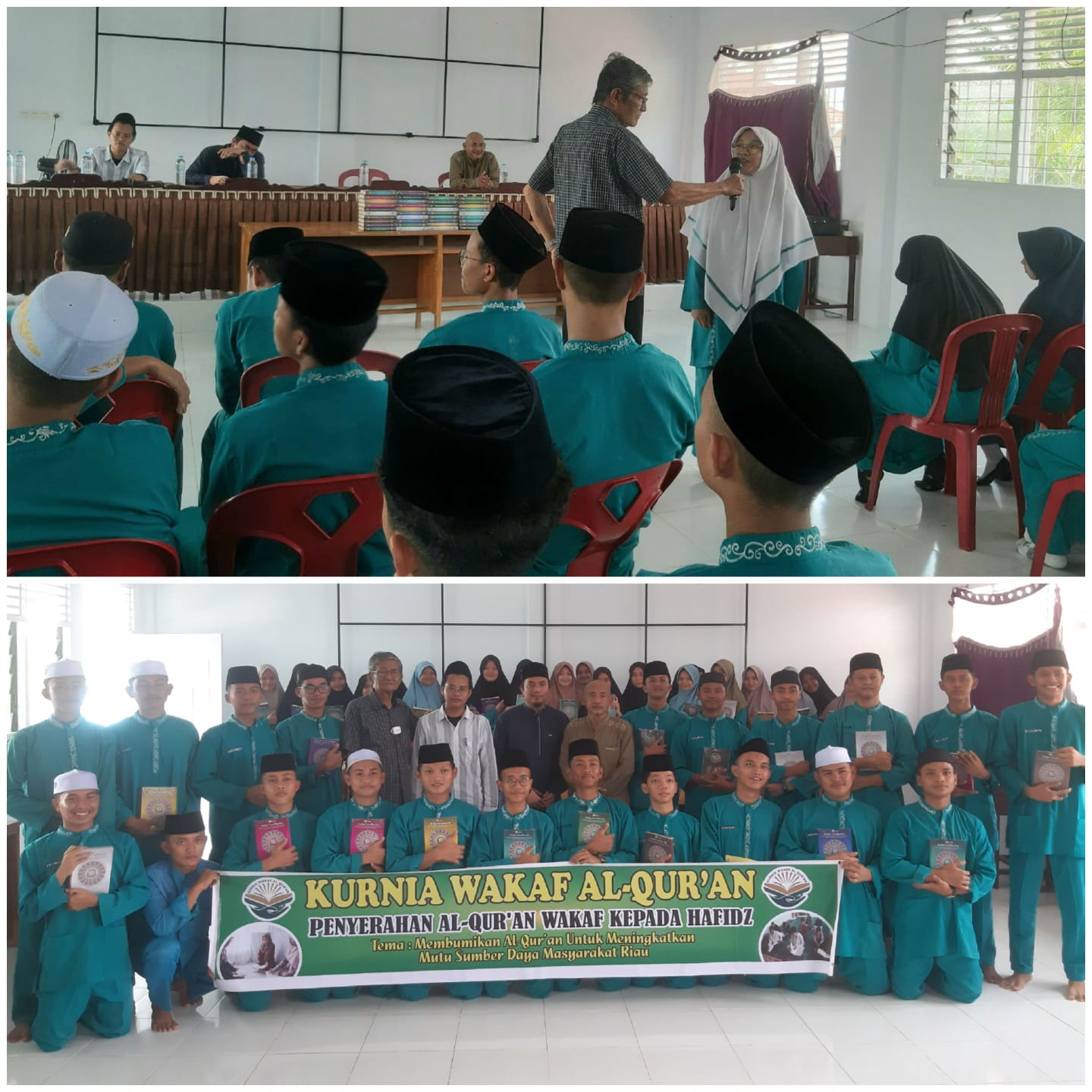 Salurkan Wakaf 38 Mushaf Al-Qur'an, KWQ Motivasi Santri  Ponpes Al-Munawwarah