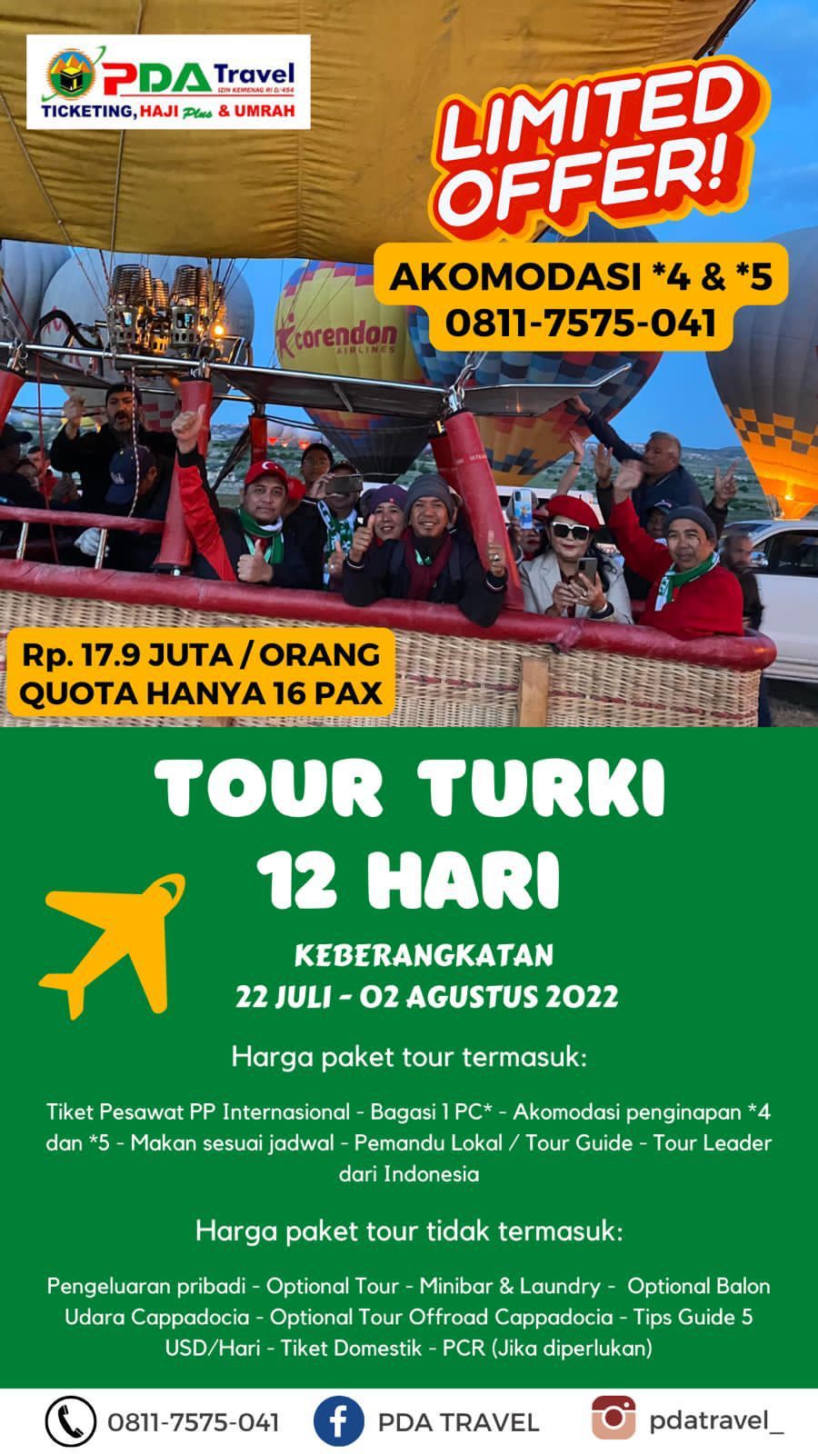 PDA Travel Promo Tour Muslim Turki 12 Hari, Fauzan: Biaya Rp17.900.000