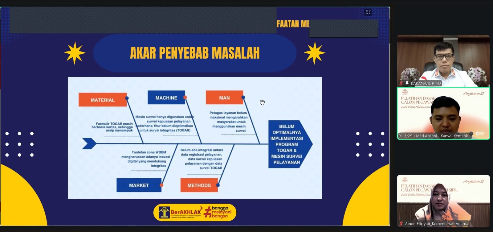 Jadi Penguji Latsar CPNS 2025, Kakanwil Kemenkum Riau  Tekankan Nilai Integritas dan Pelayanan Publik