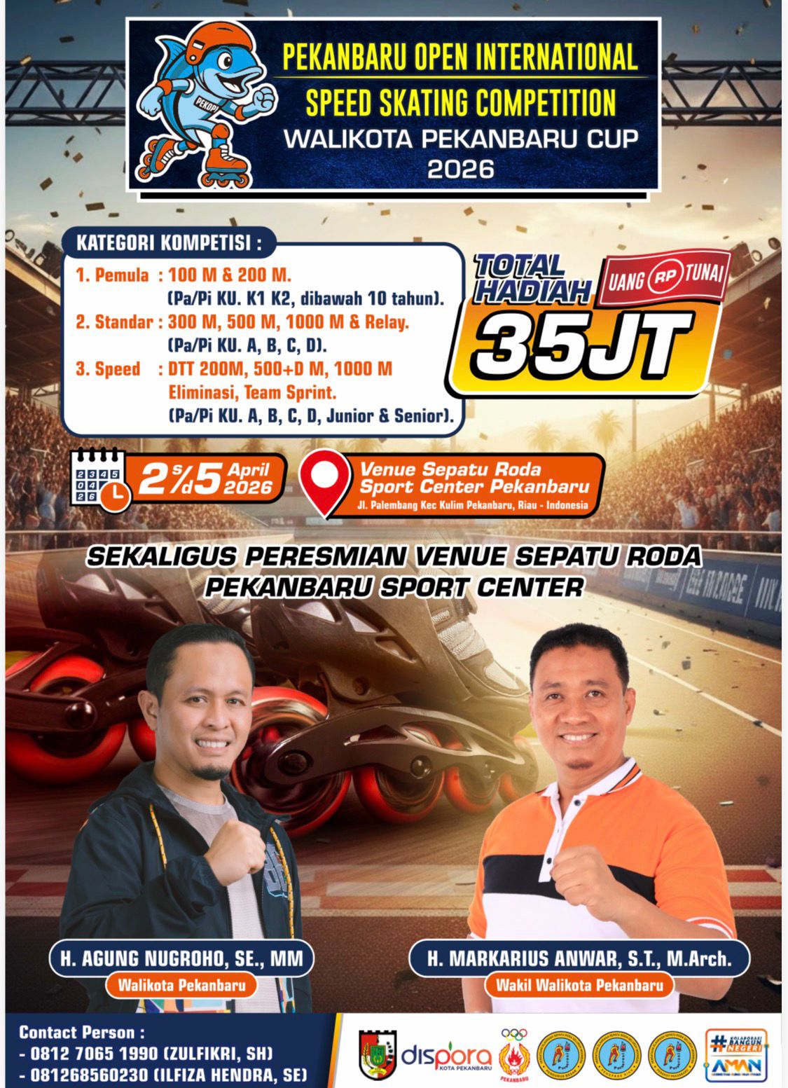 560 Atlet Sepatu Roda Siap Bertarung di Pekanbaru Open International 2026