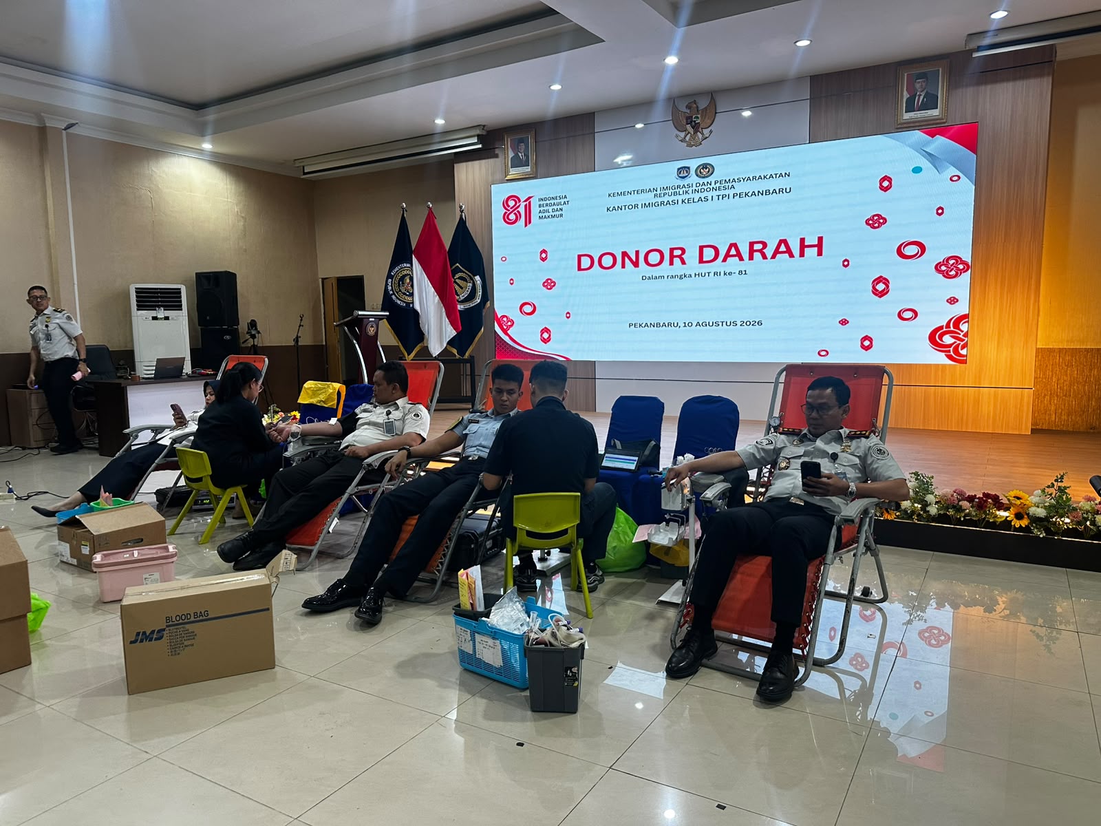 Semarak HUT ke-81 RI, Imigrasi Pekanbaru Gelar Donor Darah dan Cek Kesehatan Gratis