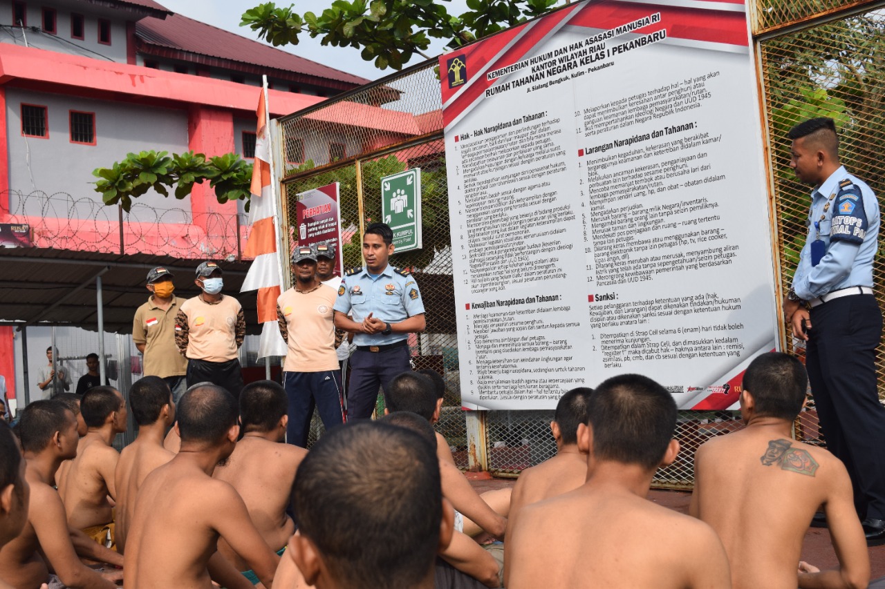 70 Warga Binaan Pemasyarakatan Rutan Kelas 1 Pekanbaru Ikut Mapenaling