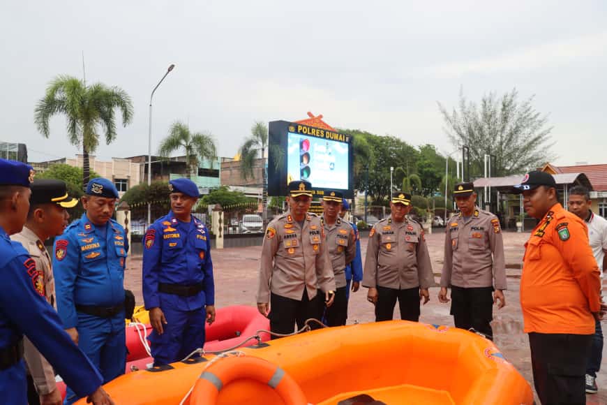 Apel Kesiapan Sarpras Penanggulangan Banjir, Polres Dumai Siap Back Up BPBD