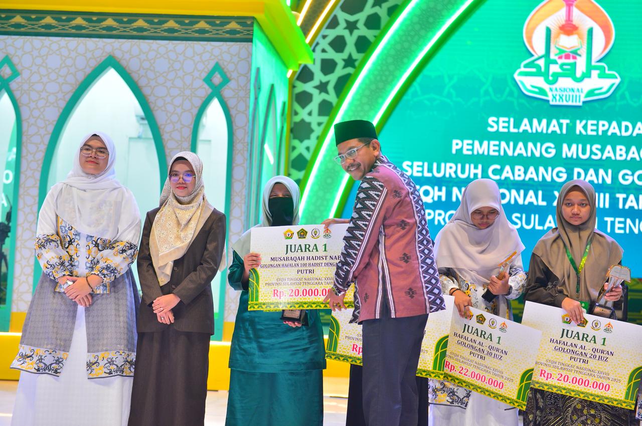 STQH XXVIII Kendari, Riau Raih 8 Kejuaraan dan Juara Umum V Nasional