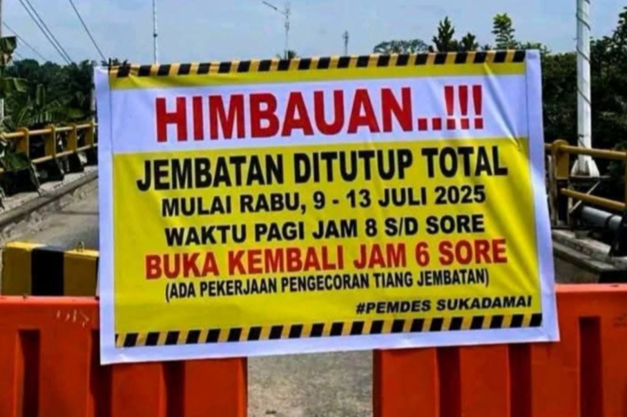 Demi Keselamatan, Jembatan Sei Rokan Ditutup Total