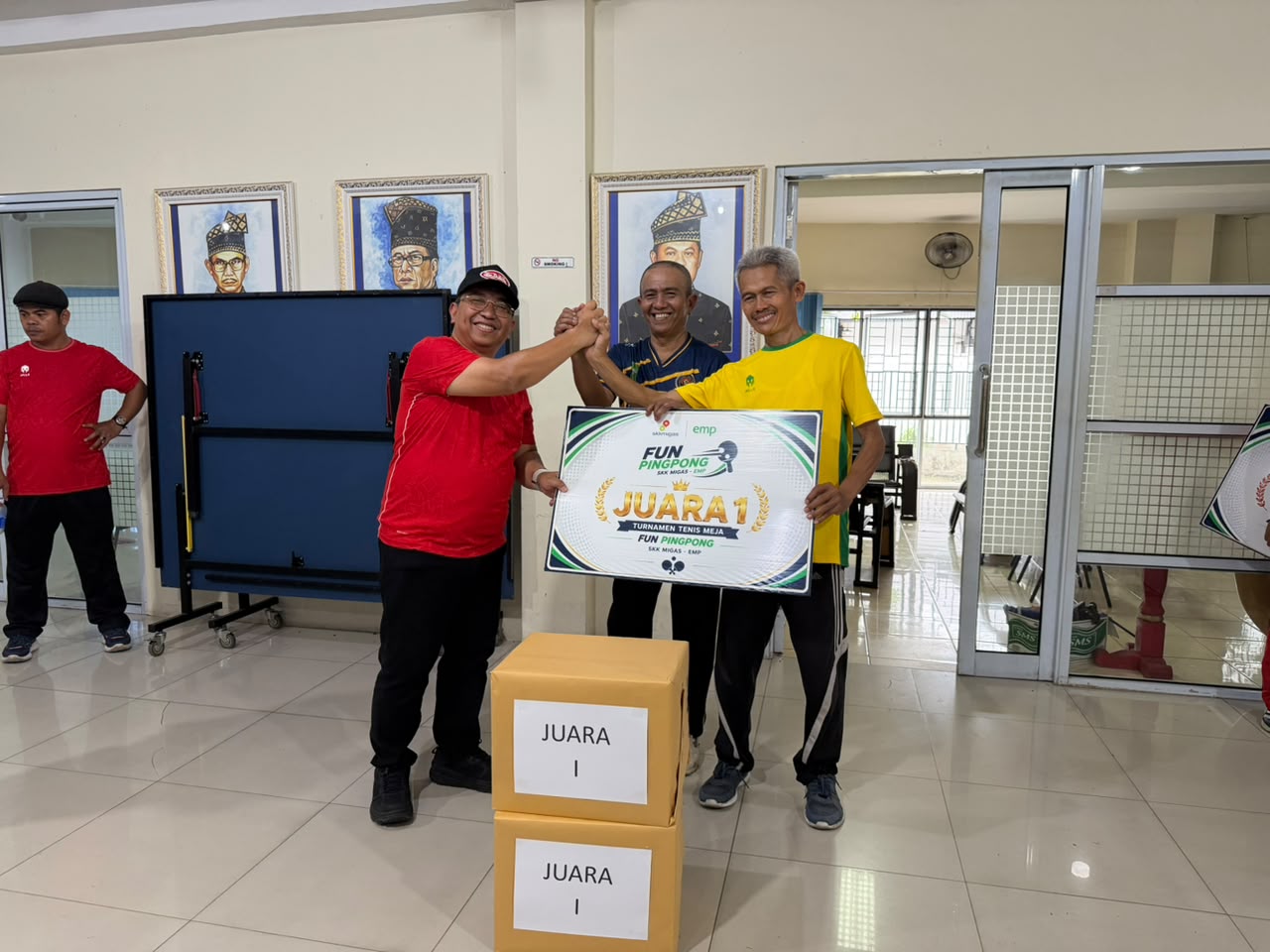 Pianisril-Zulkifli Ali Juarai Fun Pingpong Competition SKK Migas-EMP-PWI Riau