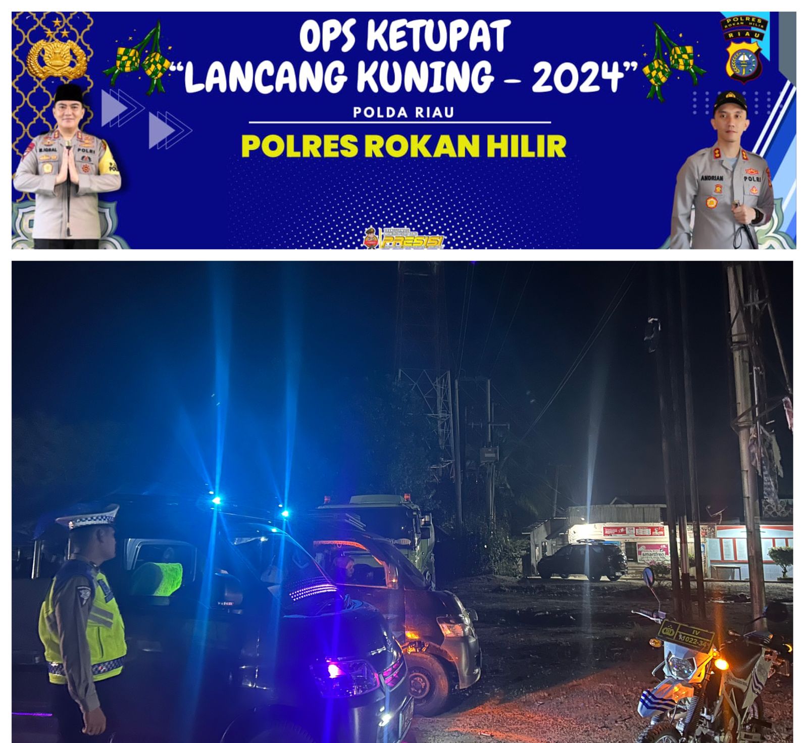 Satgas Tim Pos Pam Polres Rohil Sasar Obvit di Simpang Bukit Timah