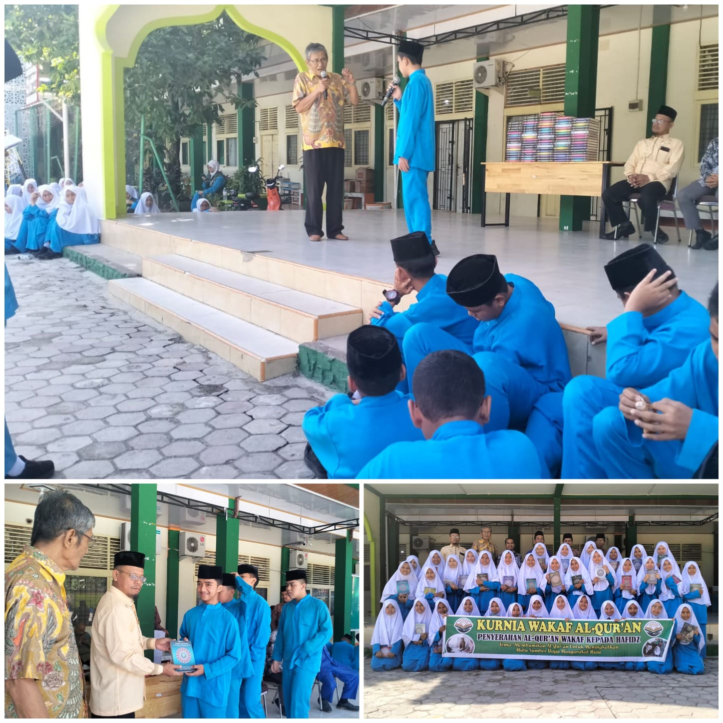 KWQ Serahkan 91 Mushaf Al-Qur’an ke Pelajar Tahfidz MTsN 1 Pekanbaru