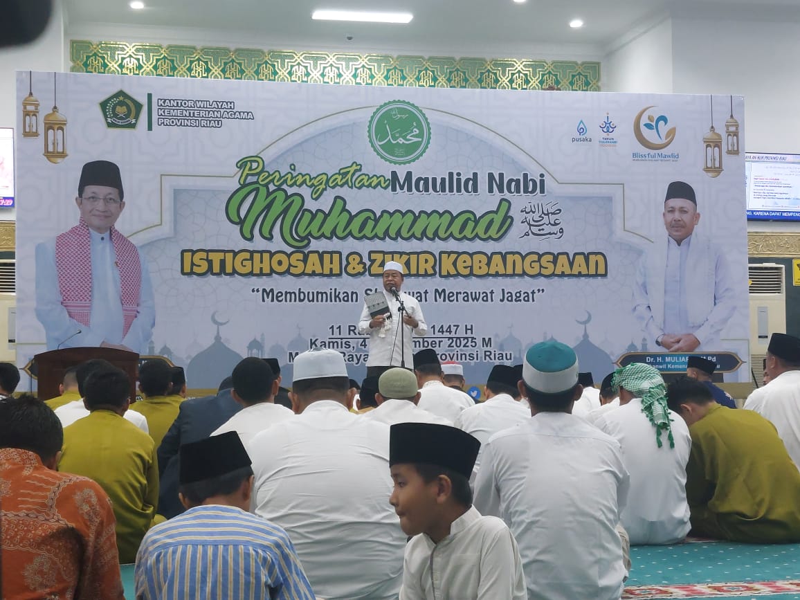 Kemenag Riau Gelar Maulid Nabi  SAW 1447 H di Masjid Raya An Nur, Muliardi: Kita Berharap Umat Semakin Rukun