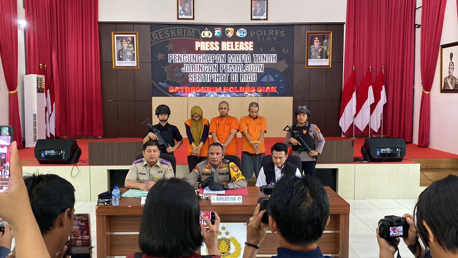Satreskrim Polres Siak Ungkap kasus Pemalsuan Sertifikat Tanah, Tiga Tersangka Diamankan