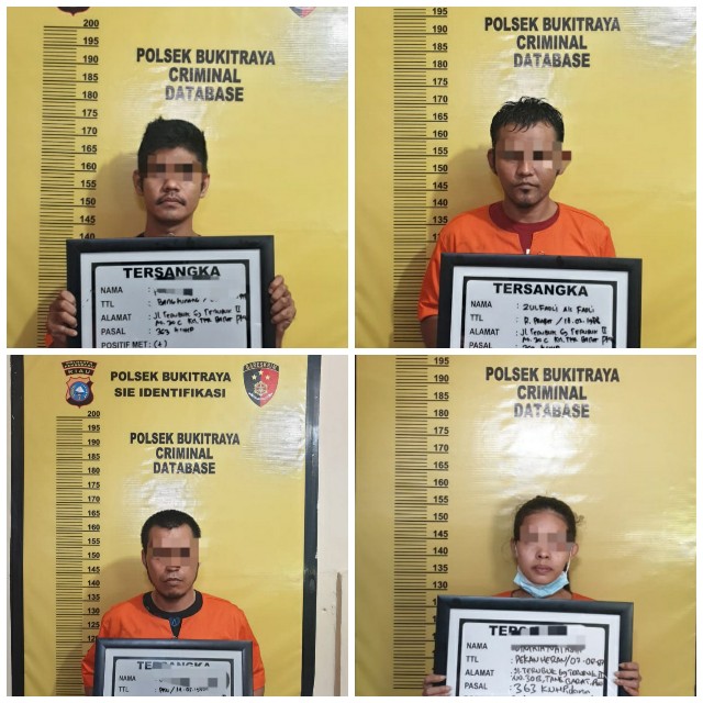 Tim Opsnal Polsek Bukit Raya Amankan Empat Pelaku Curat