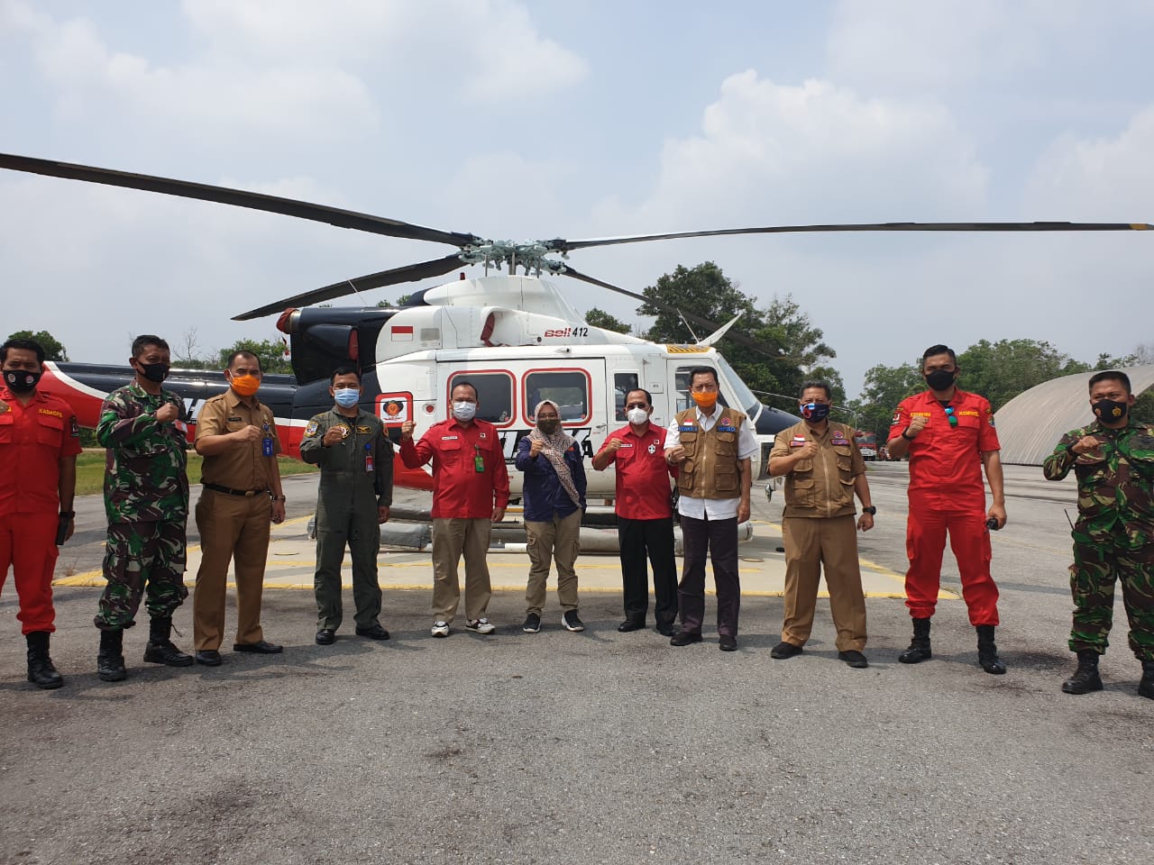 Perkuat Satgas Karhutla di Riau, KLHK Beri Dukungan 1 Unit Helikopter Bell-412