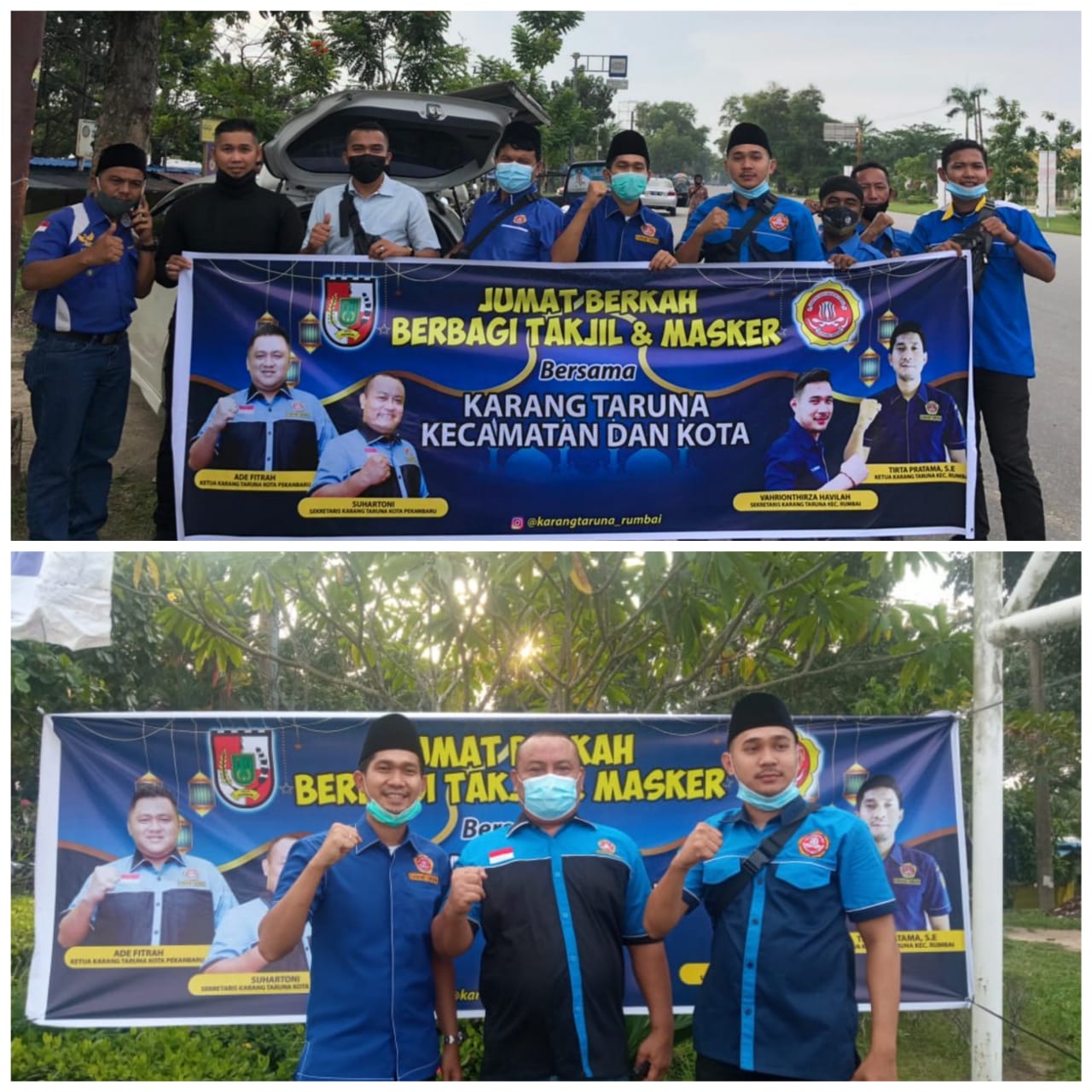KT Rumbai Bersama KT Pekanbaru Berbagi Takjil dan Masker