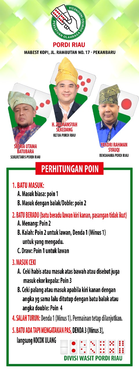 HIPMI Riau dan PORDI Gelar Turnamen Domino Se-Riau, Gratis Pendaftaran