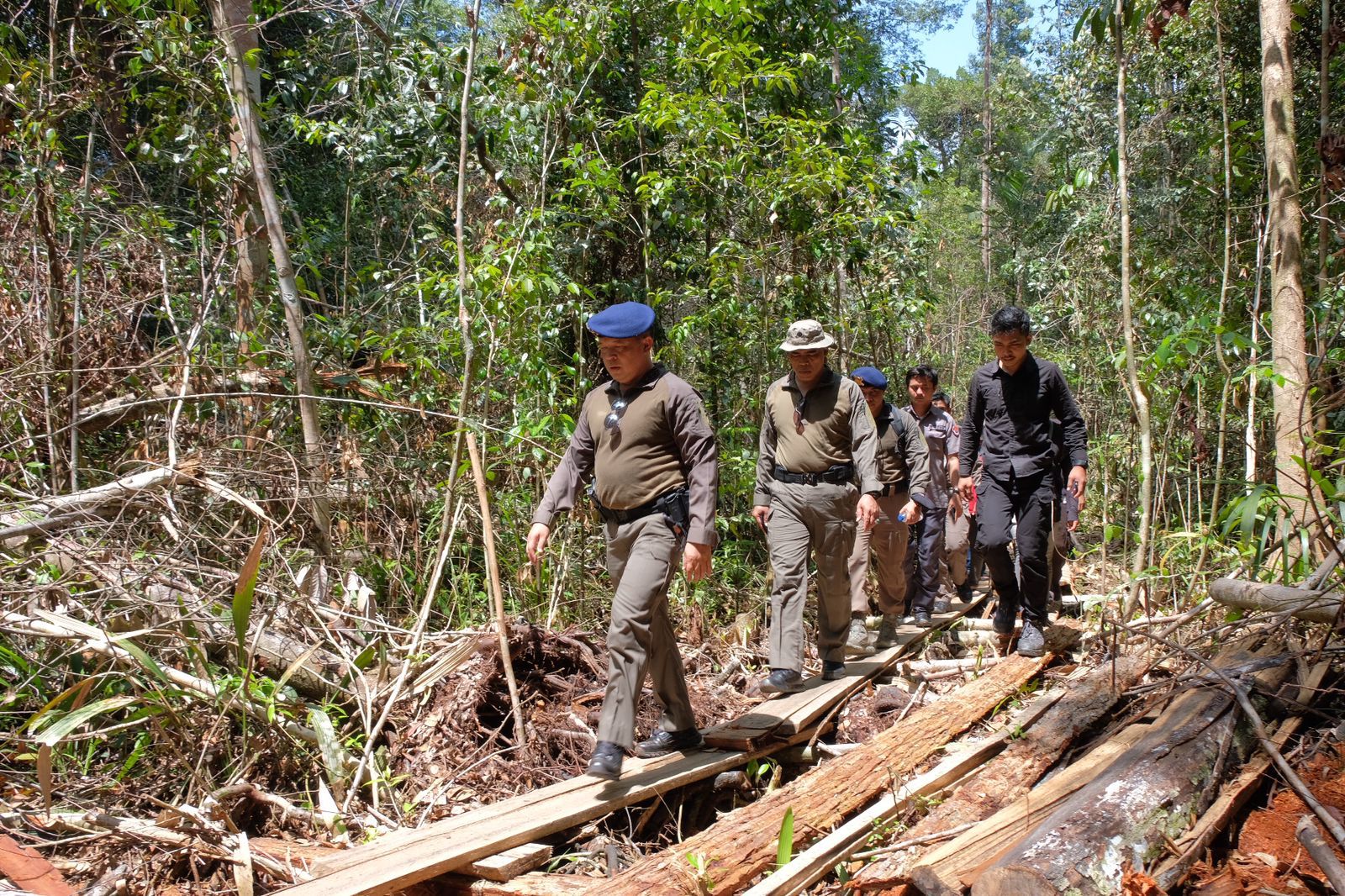 Di Hutan Lindung Cagar Biosfer Giam Siak Kecil, Kapolda Temukan Pondok Perusak Hutan Beristirahat