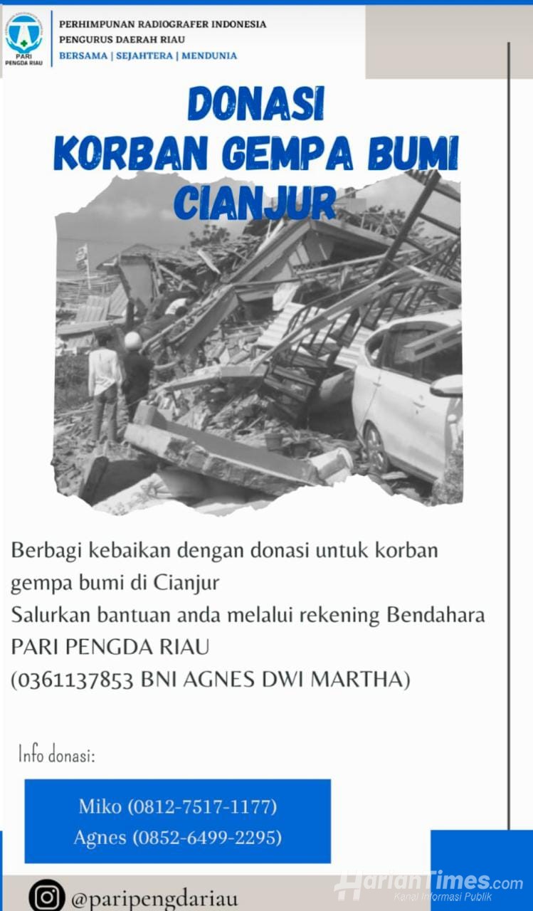Open Donasi Korban Gempa Bumi Cianjur Pari Pengda Riau