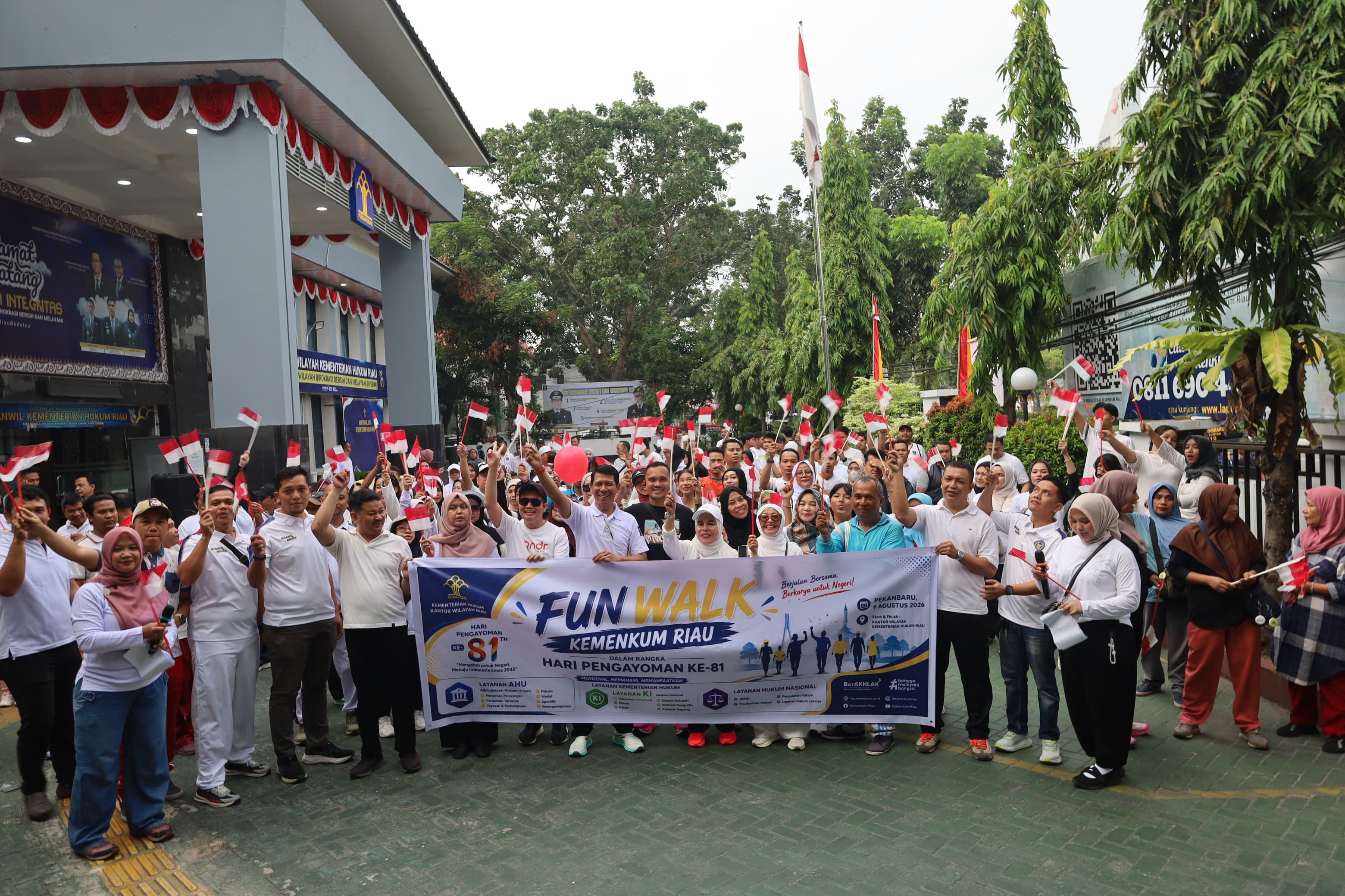Fun Walk Mewarnai Hari Pengayoman ke-81 di Kanwil Kemenkum Riau