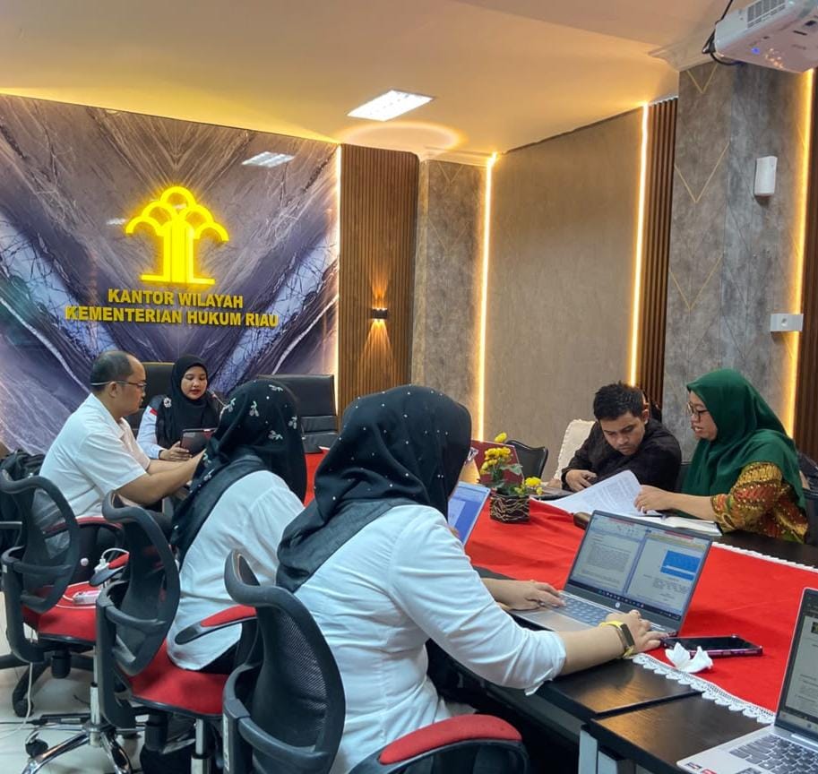 Kanwil Kemenkum Riau Gelar Rapat Pengharmonisasian Ranperbup Bengkalis tentang Standar Harga Satuan