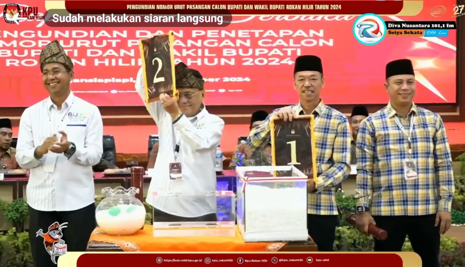 KPU Gelar Pengundian Nomor Urut Paslon Bupati dan Wabup Rohil