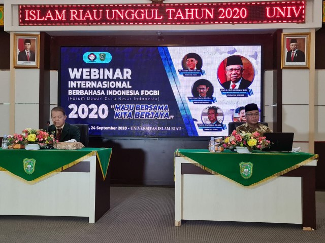 Webinar FGDBI di UIR, 164 Profesor Rekomendasikan Bahasa Indonesia Jadi Bahasa Ilmiah International