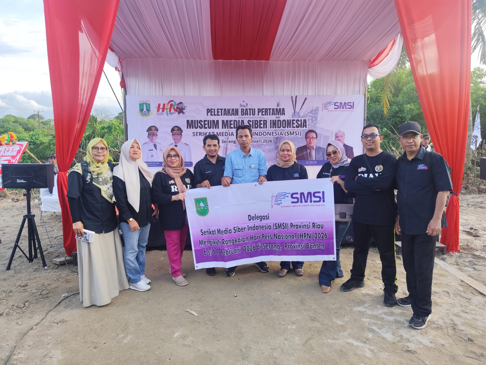 SMSI Riau Hadiri Peletakan Batu Pertama Museum SMSI di Banten