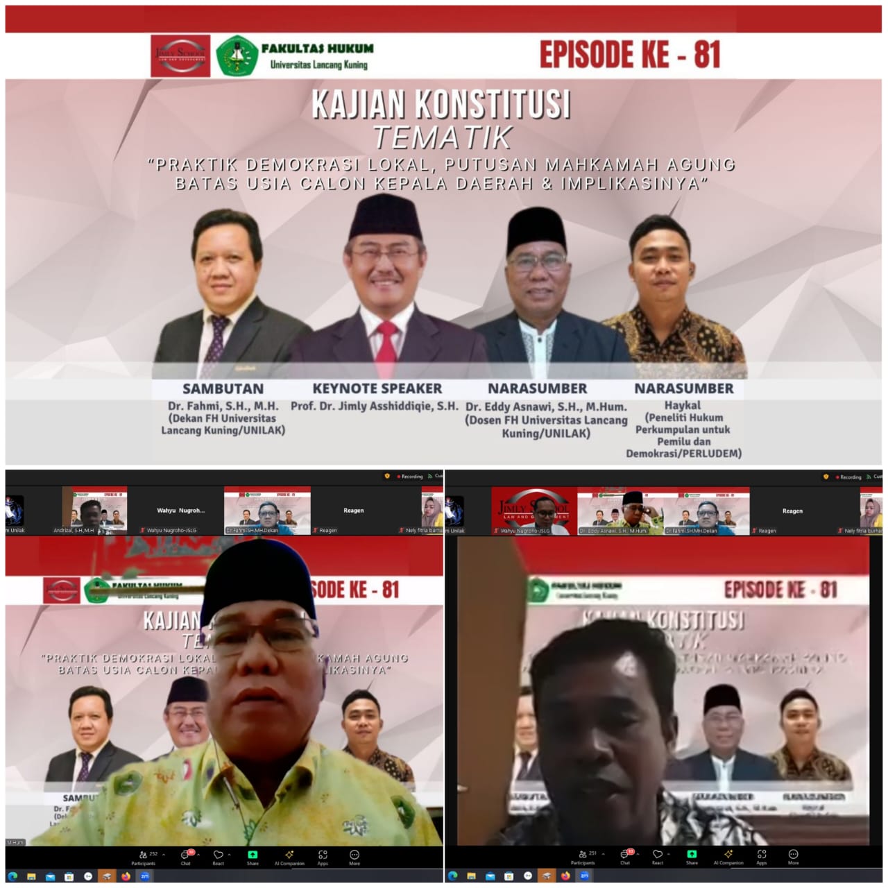 FH Unilak Undang Mantan Ketua MK Prof Jimly Bedah Batas Usia Calon Kepala Daerah
