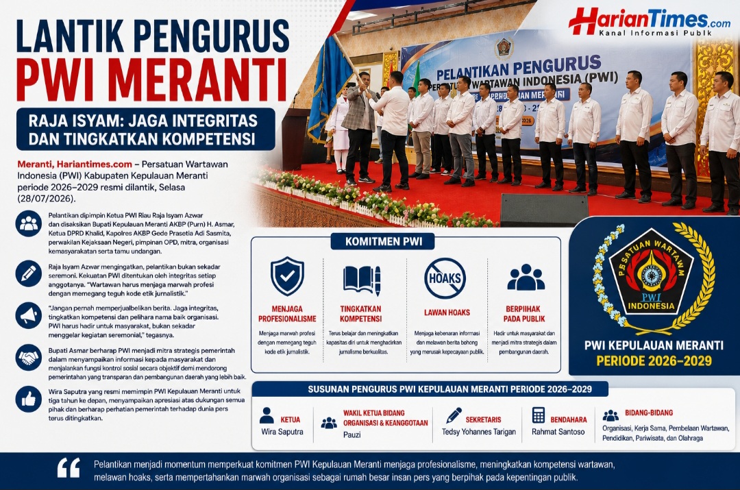 Lantik Pengurus PWI Meranti, Raja Isyam: Jaga Integritas dan Tingkatkan Kompetensi