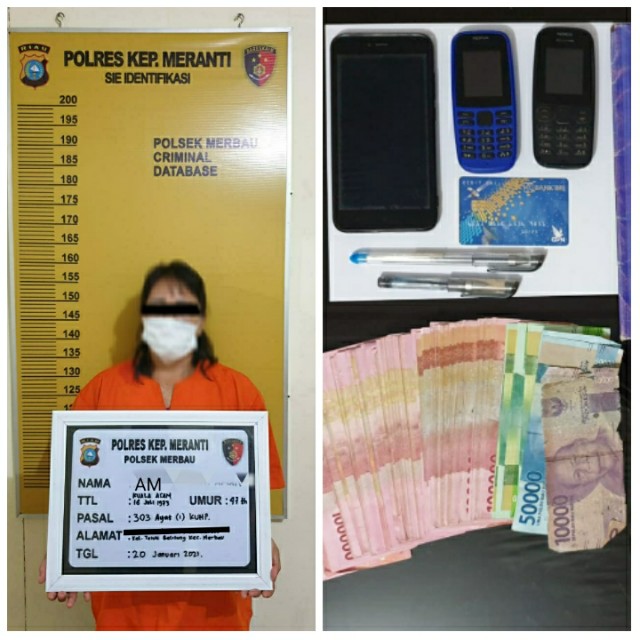 Terlibat Judi Togel Online, IRT di Teluk Belitung Diciduk Polsek Merbau