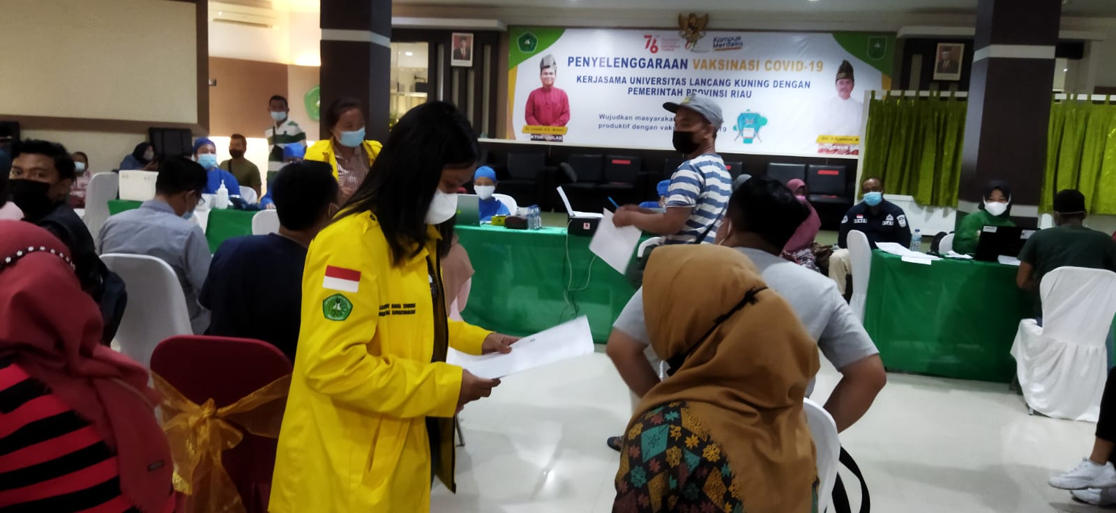 Percepat Vaksinasi di Riau, BEM Unilak Sinergitas Turunkan 20 Relawan