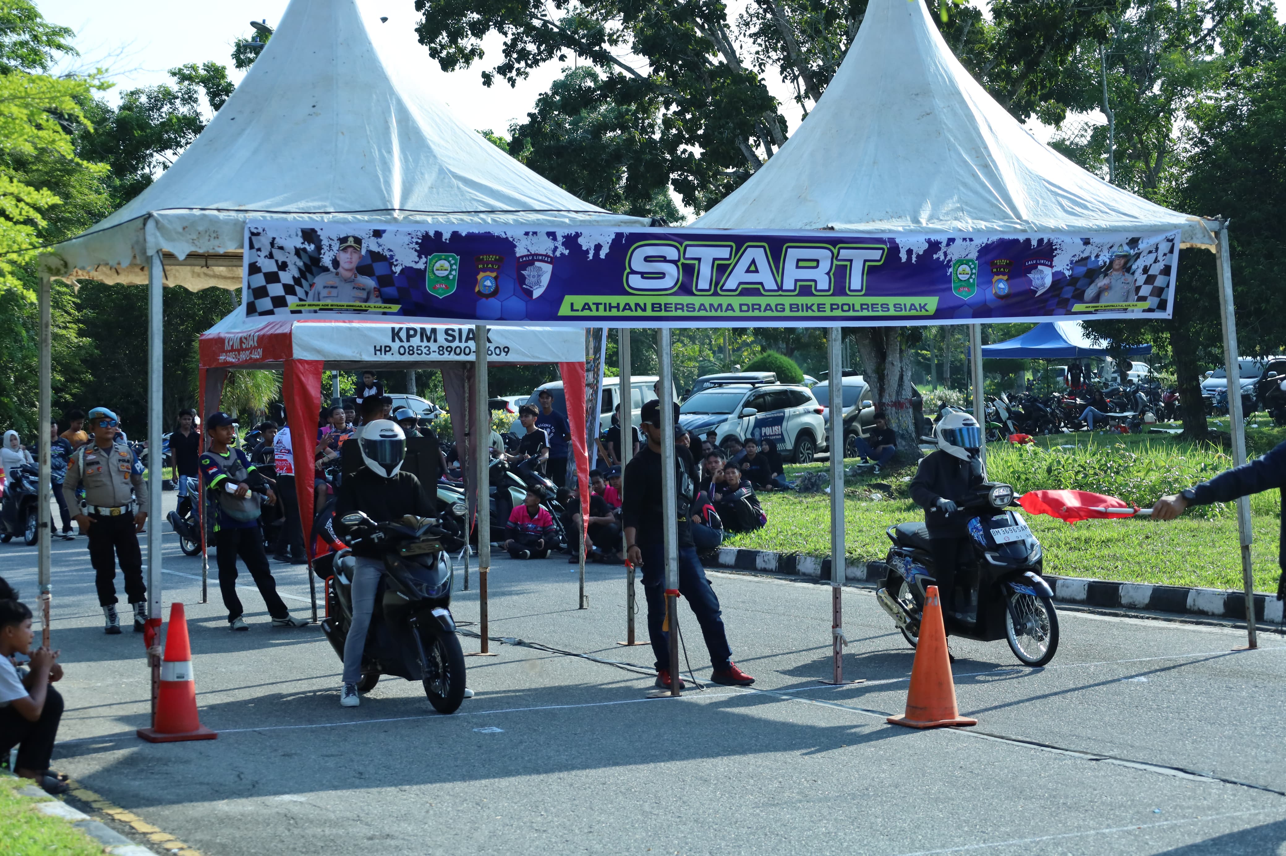 Wujudkan “Zero Balap Liar”, Polres Siak Gelar Latihan Bersama Drag Bike Antisipasi Balap Liar 2026