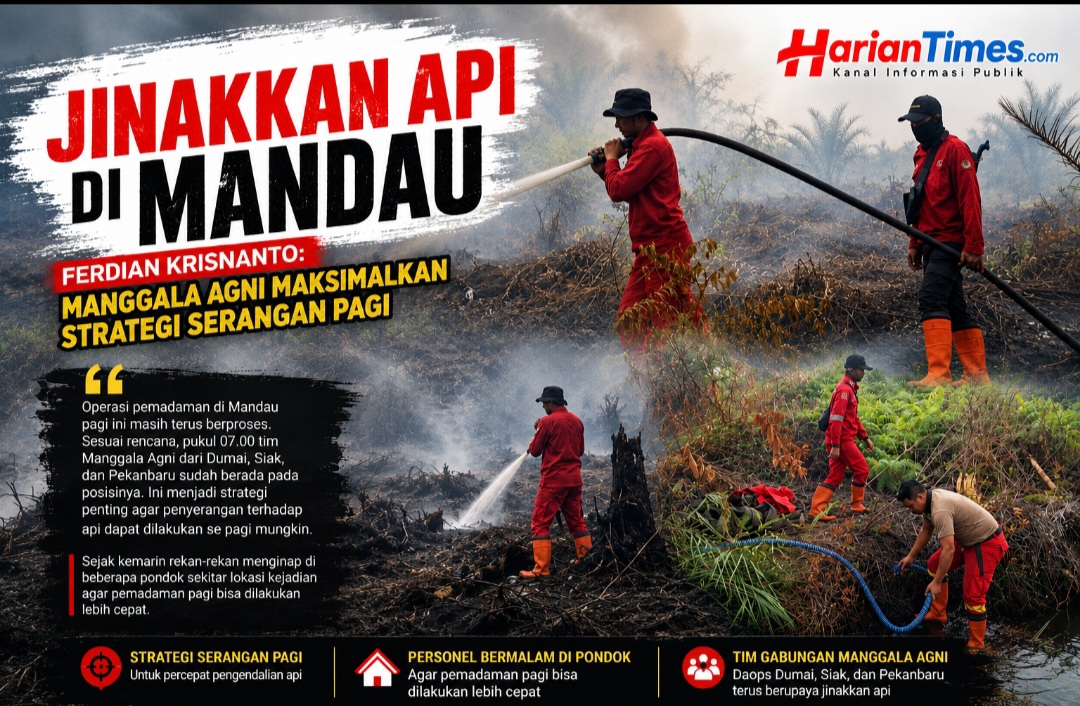 Jinakkan Api di Mandau, Ferdian Krisnanto:  Manggala Agni Maksimalkan Strategi Serangan Pagi