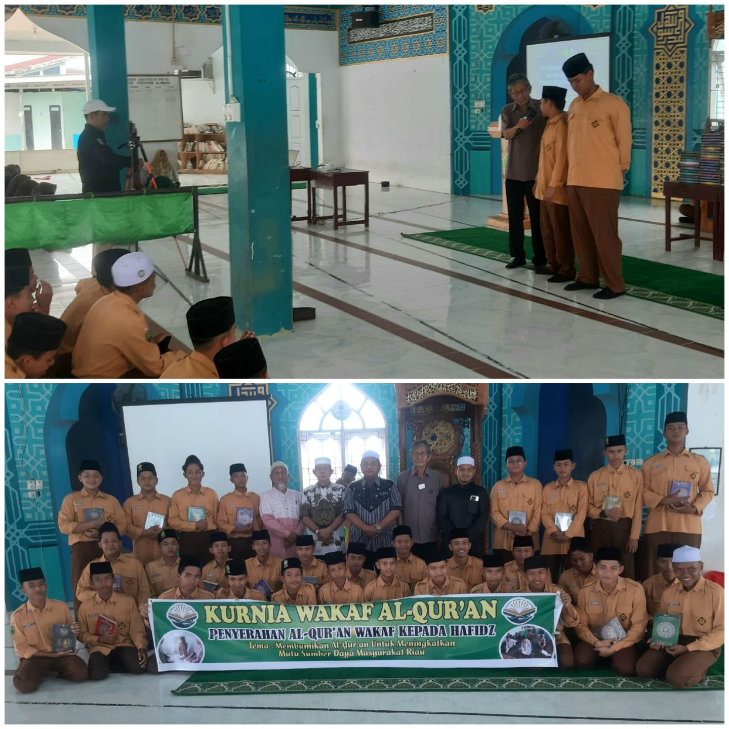 KWQ Serahkan Mushaf Al-Qur’an Baru ke Santri PP Al-Ikhwan Pekanbaru
